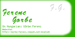 ferenc gorbe business card